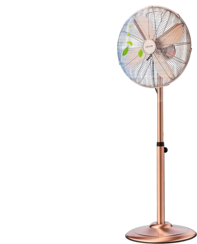 VEVOR 16-Inch High Velocity Pedestal Fan, 1450 CFM Industrial Standing Floor Fan with Handle, 75° Oscillating, 3-Speed Adjustable Height, Metal Made for Commercial, Garage, Workshop, Home, Copper