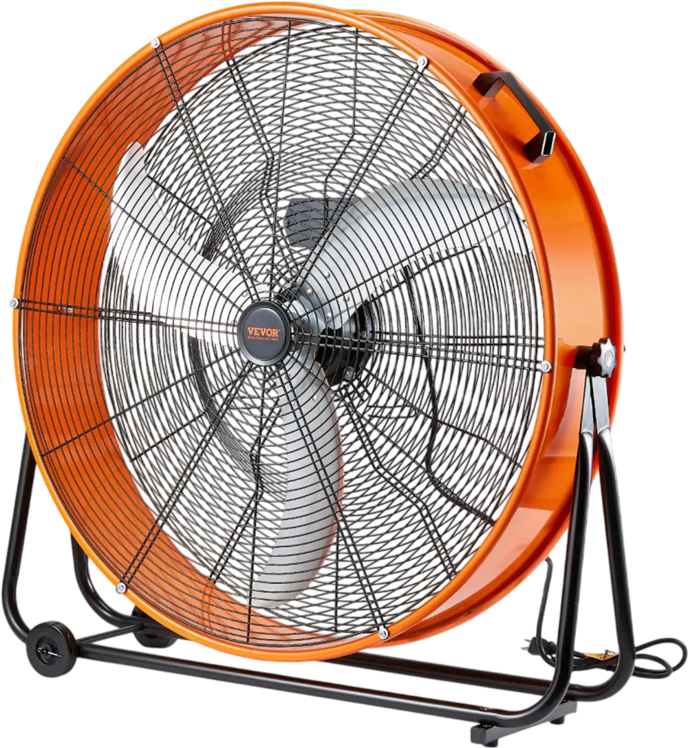 VEVOR Drum Fan, 30 Inch High Velocity Industrial Shop Fan, Heavy Duty Commercial Use 3-Speed 13000CFM, 360°Adjustable Tilting Industrial Floor Fan for Warehouse,Workshop,Factory, Basement