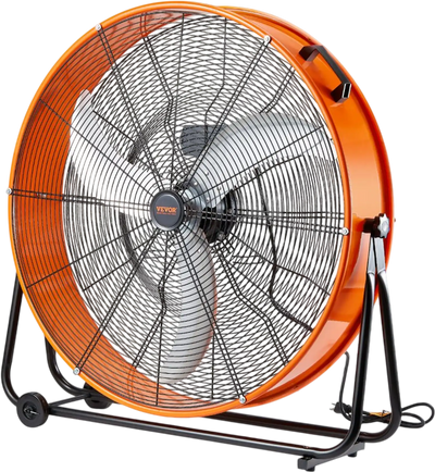 VEVOR Drum Fan, 30 Inch High Velocity Industrial Shop Fan, Heavy Duty Commercial Use 3-Speed 13000CFM, 360°Adjustable Tilting Industrial Floor Fan for Warehouse,Workshop,Factory, Basement