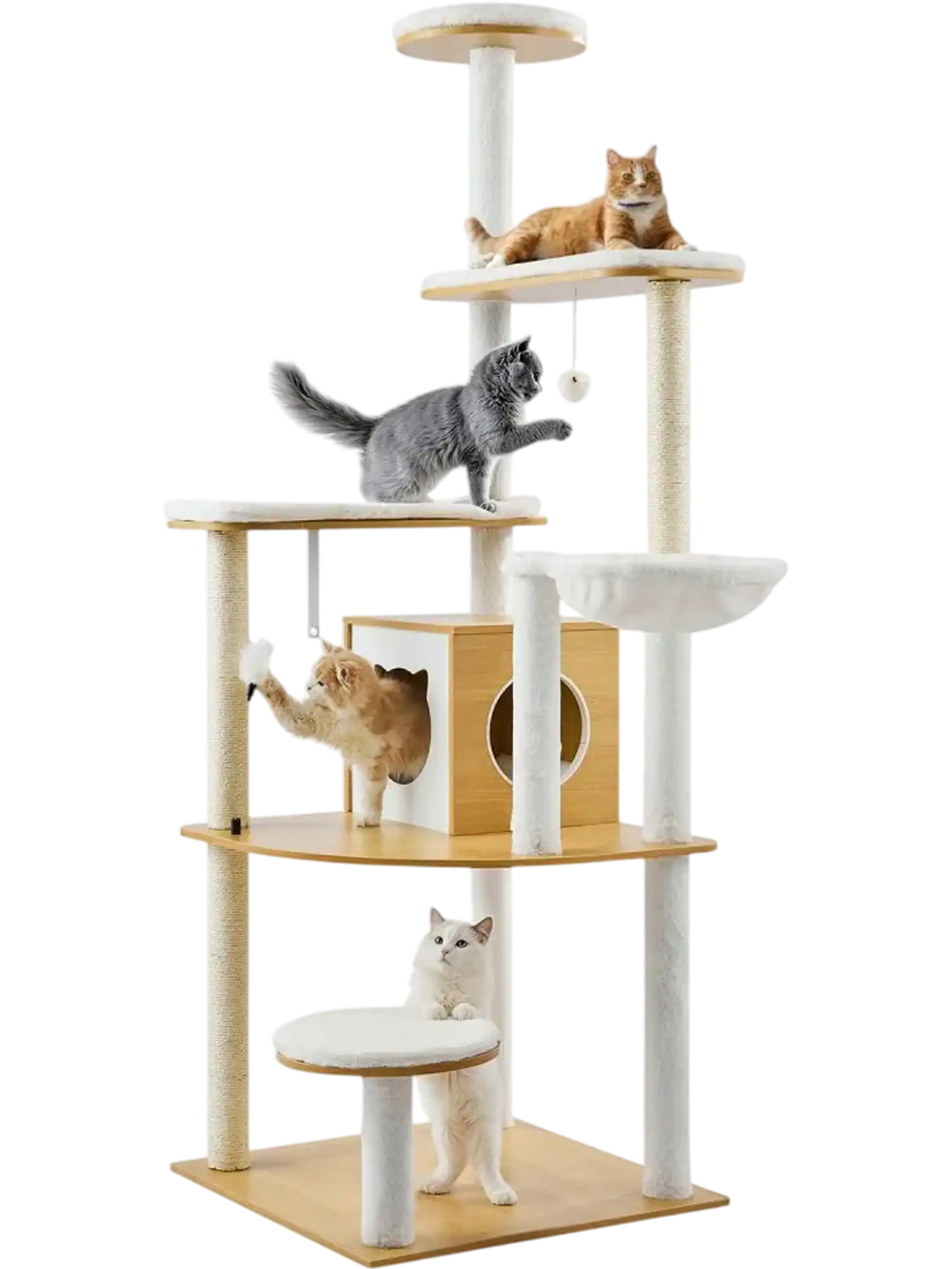 VEVOR Large Cat Tree, 68.9 inches Tall, Cat Tower, Multi-level Cat Condo Furniture Activity Center with Cozy Perches, Sisal Scratching Posts, Hammock, Big Kittens House for Indoor Cats Play & Rest