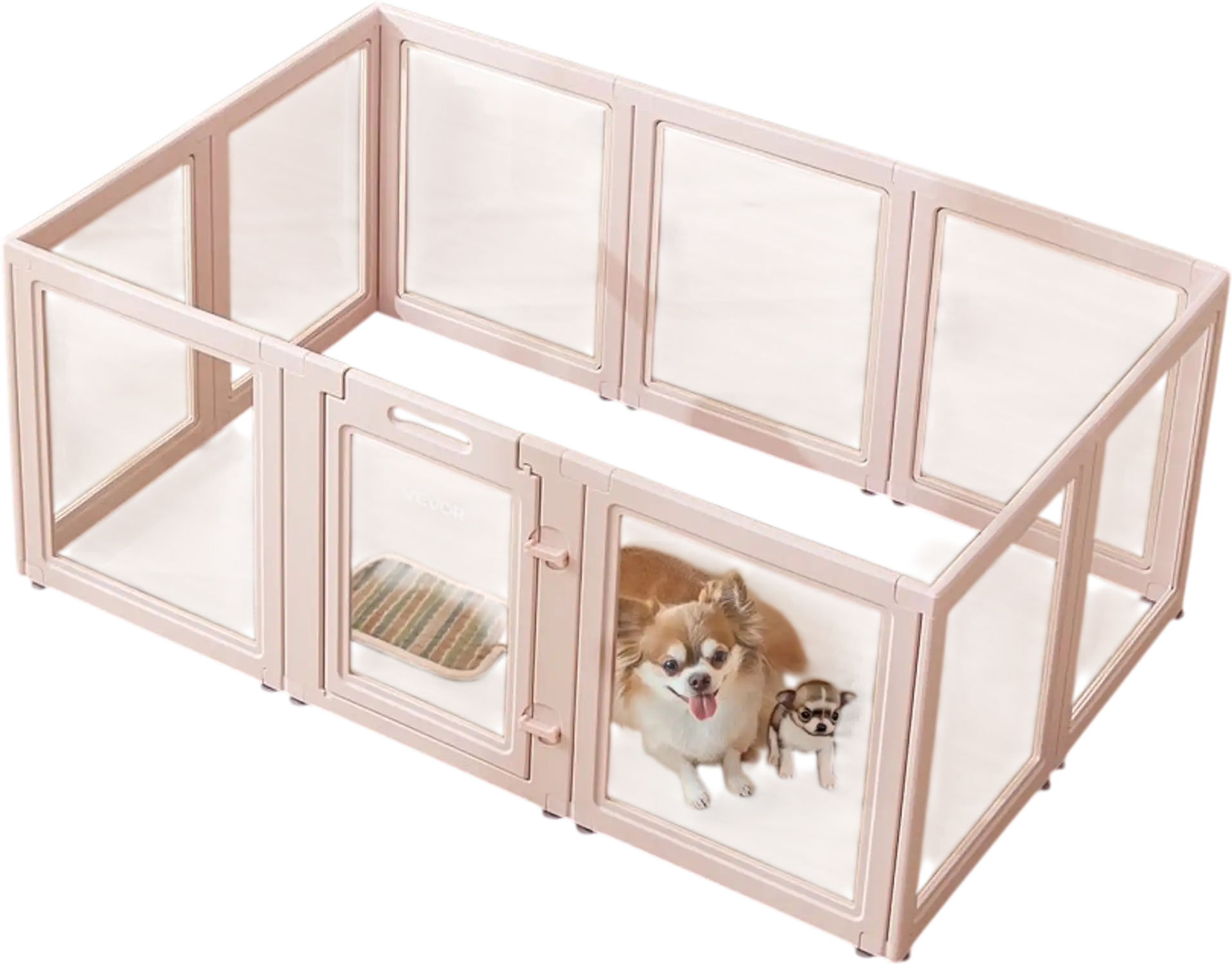 Vevor Dog Whelping Box Transparent Playpen with Windows 60x39x23