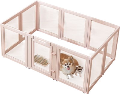 Vevor Dog Whelping Box Transparent Playpen with Windows 60x39x23