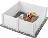 VEVOR Dogs Whelping Box, 48 x 48 x 18.1 inch, Plastic PVC Puppies Playpen with Height Adjustable Door and Washable Pee Pad, Anti-Deformation Indoor Puppy Play Pen for Large Breed Dogs, Milk White