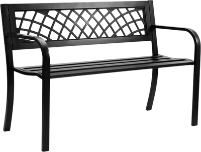 VEVOR Outdoor Bench,46 inches Metal Garden Bench for Outdoors, 480 lbs Load Capacity Bench,  Outdoor Garden Park Bench with Backrest and Armrests, Patio Bench for Garden, Park, Yard, Front Porch