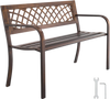 VEVOR Outdoor Bench, 46 inch, Carbon Steel Metal Frame with PVC Mesh Pattern Backrest and Round Edge Armrests, Weatherproof Outside Bench for Patio, Garden, Park, Yard, Front Porch, Antique Bronze