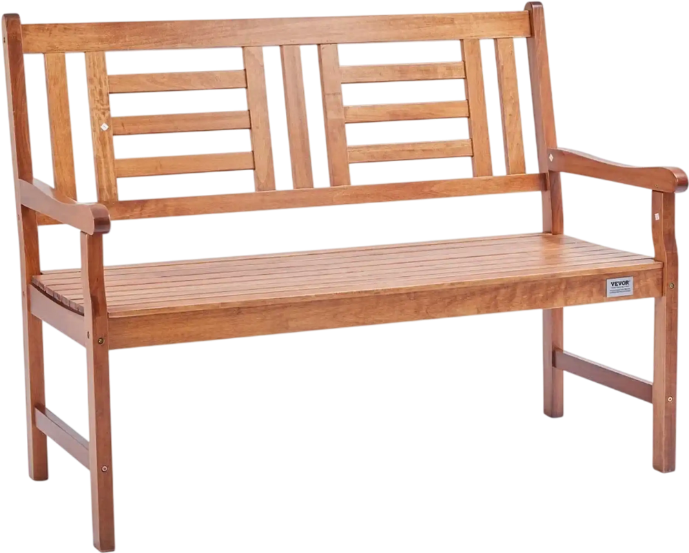 VEVOR Outdoor Bench, 48 inches Wood Garden Bench for Outdoors, Outdoor Garden Park Bench with Backrest and Armrests, 700 lbs Load Capacity Bench, Patio Bench for Garden, Park, Yard, Front Porch