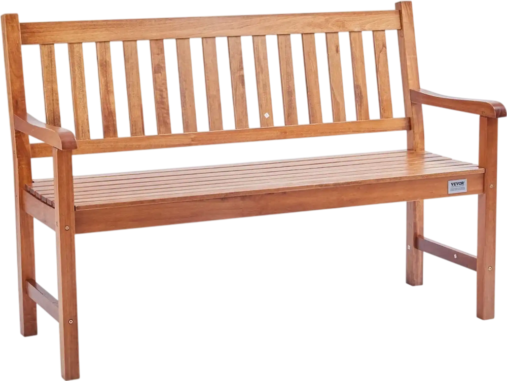 VEVOR Outdoor Bench, 50 inches Wood Garden Bench for Outdoors, Outdoor Garden Park Bench with Backrest and Armrests, 800 lbs Load Capacity Bench, Patio Bench for Garden, Park, Yard, Front Porch