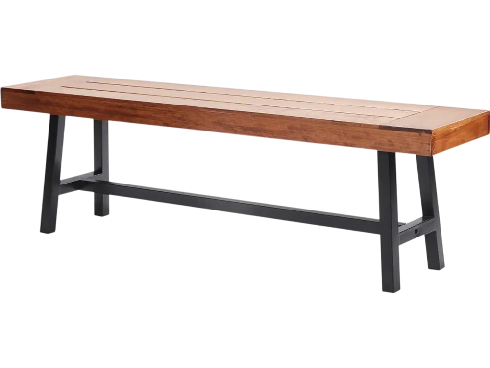 VEVOR Outdoor Bench, 63 inches Wood Garden Bench with Metal Leg for Outdoors, Outdoor Garden Park Bench, 500 lbs Load Capacity Bench, Dining Bench Patio Bench for Garden, Park, Yard, Front Porch