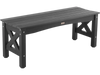 VEVOR Outdoor Bench, 44.5 inch, 600 lbs Weight Capacity, Weatherproof Plastic Frame with Adjustable Level Footpads and Thick Leg, Outside Bench for Patio, Garden, Park, Yard, Front Porch, Black