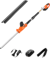 VEVOR Electric Hedge Trimmer, 1200 RPM, 6.2 - 7.8 Ft Extendable, Pole Hedge Trimmer for High Branch, 20V Battery, Cordless Hedge Trimmer with 20 in Blade, 5 Angles Adjustable for Yard Garden