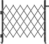 VEVOR Single Folding Security Gate, Lockable Scissor Gate with 360° Swivel Casters, Outdoor Barricade Steel Retractable Gates, for Entry Security, Garage, Warehouse & Pool, 43.31 x 51.57 in (W x H)