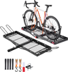 VEVOR Hitch Cargo Carrier with Bike Racks, 62" x 20" x 3" Hitch Mount Cargo Carrier for 2 Mountain Bikes, 500LBS Capacity High-Strength Steel Rear Luggage Basket Fits 2" Receiver for SUVs Pickups