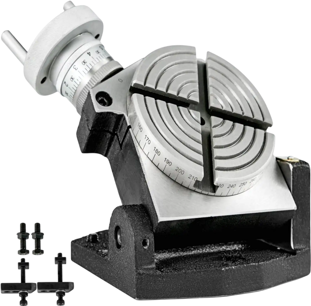 VEVOR Rotary Table 4inch/100mm Horizontal Vertical Rotary Table 4-Slot Rotary Table for Milling Machine MT-2 Rotary Table for Milling 360 Degrees Precision Rotary Table