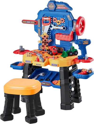 Vevor Workbench Kids Tool Bench with Realistic Tools and Electric Drill 181-Piece Set New