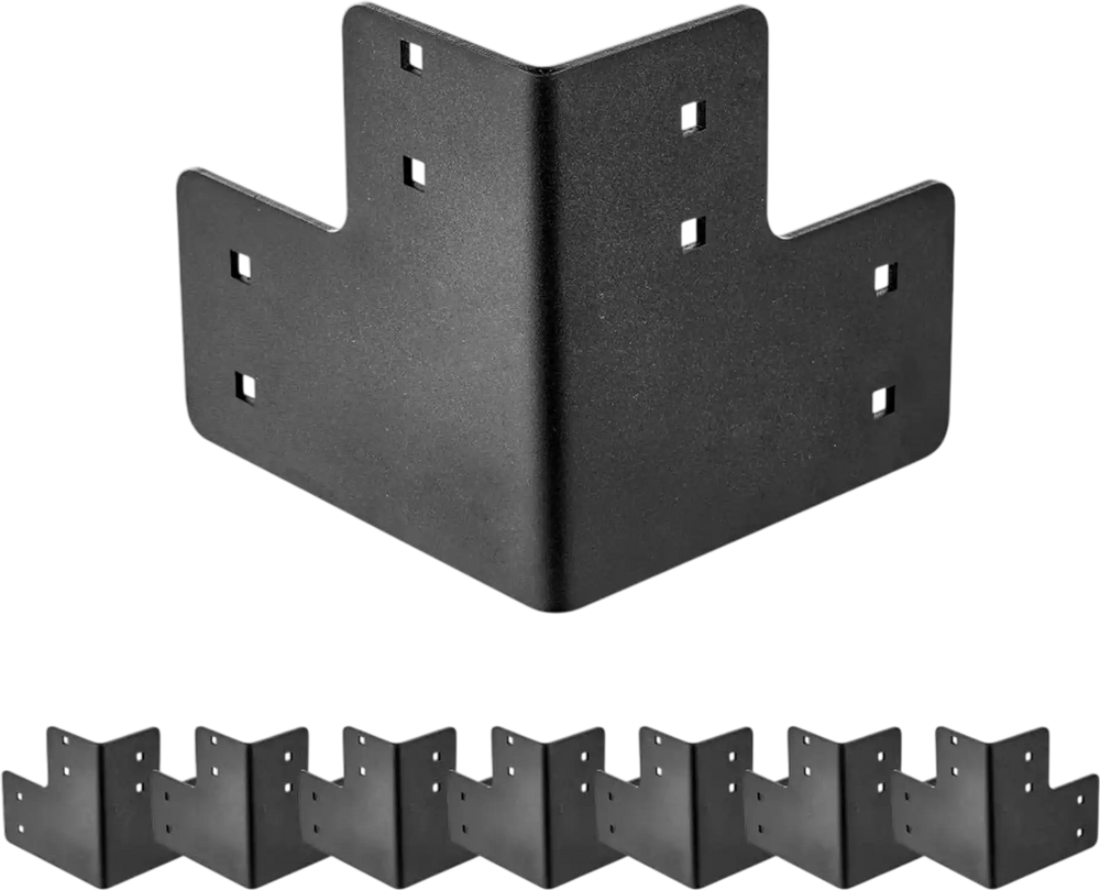 VEVOR Workbench Corner Bracket Kit, 6.50 x 6.50 x 6.50 inch / 165 x 165 x 165 mm, 2204lbs/1000kg Load Capacity, Heavy Duty Sturdy Steel Angle Brackets with Screws, for Desk Shop Table Platform, 8 Pcs