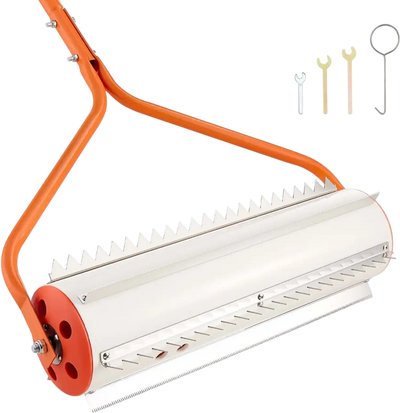 VEVOR Lake Weed Roller, 20 ft Lake & Pond Weed Removal Tool, Muck Razer Aquatic & Sludge Tiller, Rid Roots and Muck Buildup, 6 Preassembled Stainless Steel Blades, 6 Aluminum Handles, Easy Assembly