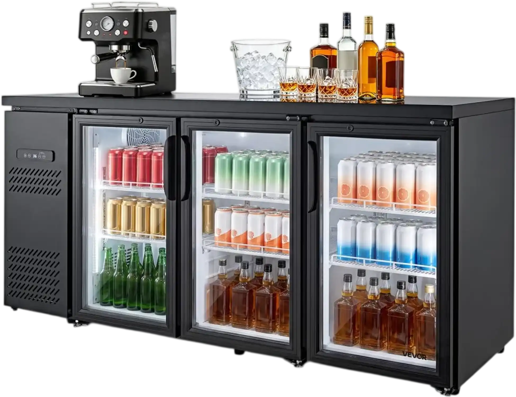 Vevor Back Bar Cooler 19.6 Cu. Ft. Commercial Beverage Refrigerator with 3 Glass Doors New