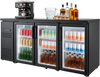 VEVOR Back Bar Cooler, 19.6 Cu. Ft Counter Height Beverage Refrigerator, Commercial Bar Display Fridge w/ 3 Glass Doors, LED Lighting, Fan Cooling Beer Wine Cooler for Pub, Merchandiser, Store