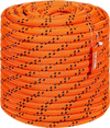 VEVOR Double Braided Polyester Rope, 3/4 in x 220 ft, 24 Strands, 12700 LBS Breaking Strength Outdoor Rope, Arborist Rigging Rope for Rock Hiking Camping Swing Rappelling Rescue, Orange/Black