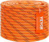 VEVOR Dual-Weave Polyester Cord, 3/8 inch by 120 feet, 48-Strand, 4000 Pound Tensile Strength, Multi-Use Rope for Arborist Activities, and Outdoor Adventures, Orange/Black