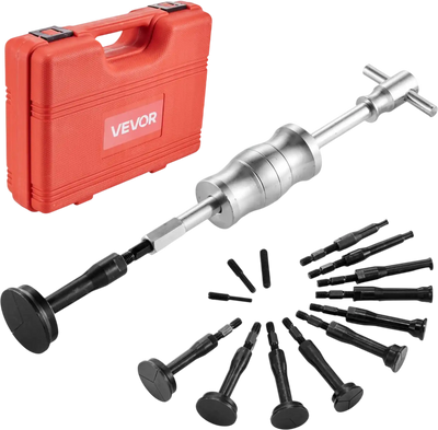 VEVOR Blind Hole Bearing Puller Set, 16-in-1 Inner Bearing Race and Seal Extractor Kit, 16 PCS Slide Hammer Pilot Insert Inner Internal Bearing Removal Tool Set with 10 Split Collets and Counterstay