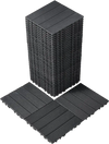VEVOR Interlocking Deck Tiles, 36 Pack,11.6"x11.6" 36 sq. ft Plastic Waterproof Outdoor Flooring All Weather Use, Patio Floor Decking Covering Tiles for Porch Poolside Balcony Backyard, Dark Grey