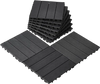 VEVOR Interlocking Deck Tiles, 10 Pack,12"x12" 10 sq. ft Plastic Waterproof Outdoor Flooring All Weather Use, Patio Floor Decking Covering Tiles for Porch Poolside Balcony Backyard, Dark Grey
