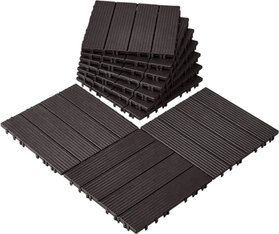 Vevor Deck Tiles Interlocking Waterproof Outdoor Flooring 10 Pack 12
