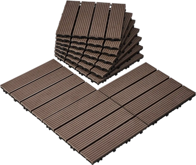 VEVOR Interlocking Deck Tiles Plastic Wood, 10 Pack,12