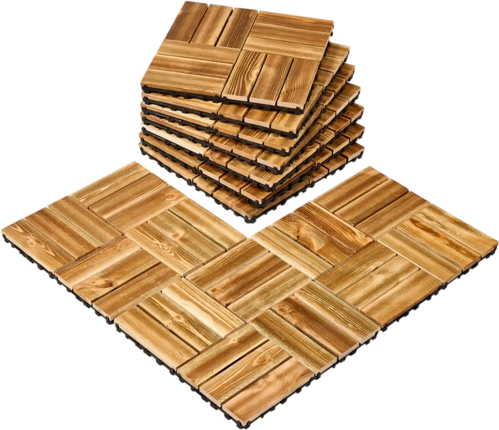 Vevor Deck Tiles Interlocking Solid Wood 10-Pack 12