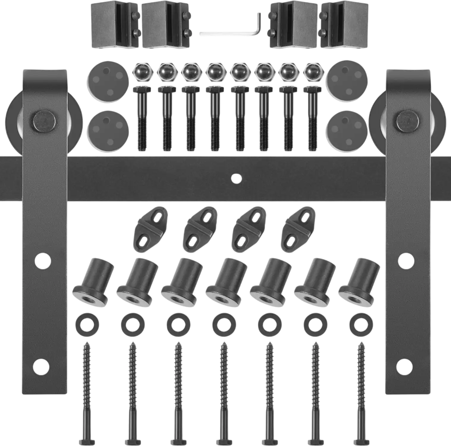 Vevor Barn Door Hardware Kit 9' Double Sliding Carbon Steel New