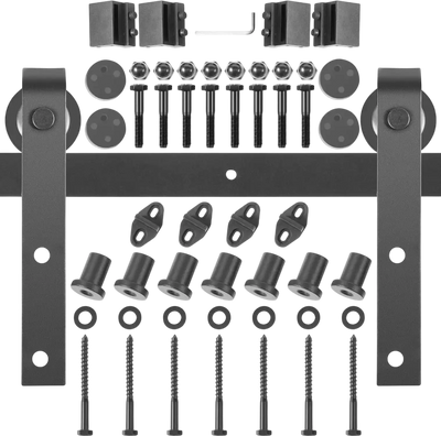 Vevor Barn Door Hardware Kit 10' Double Sliding Carbon Steel Track New