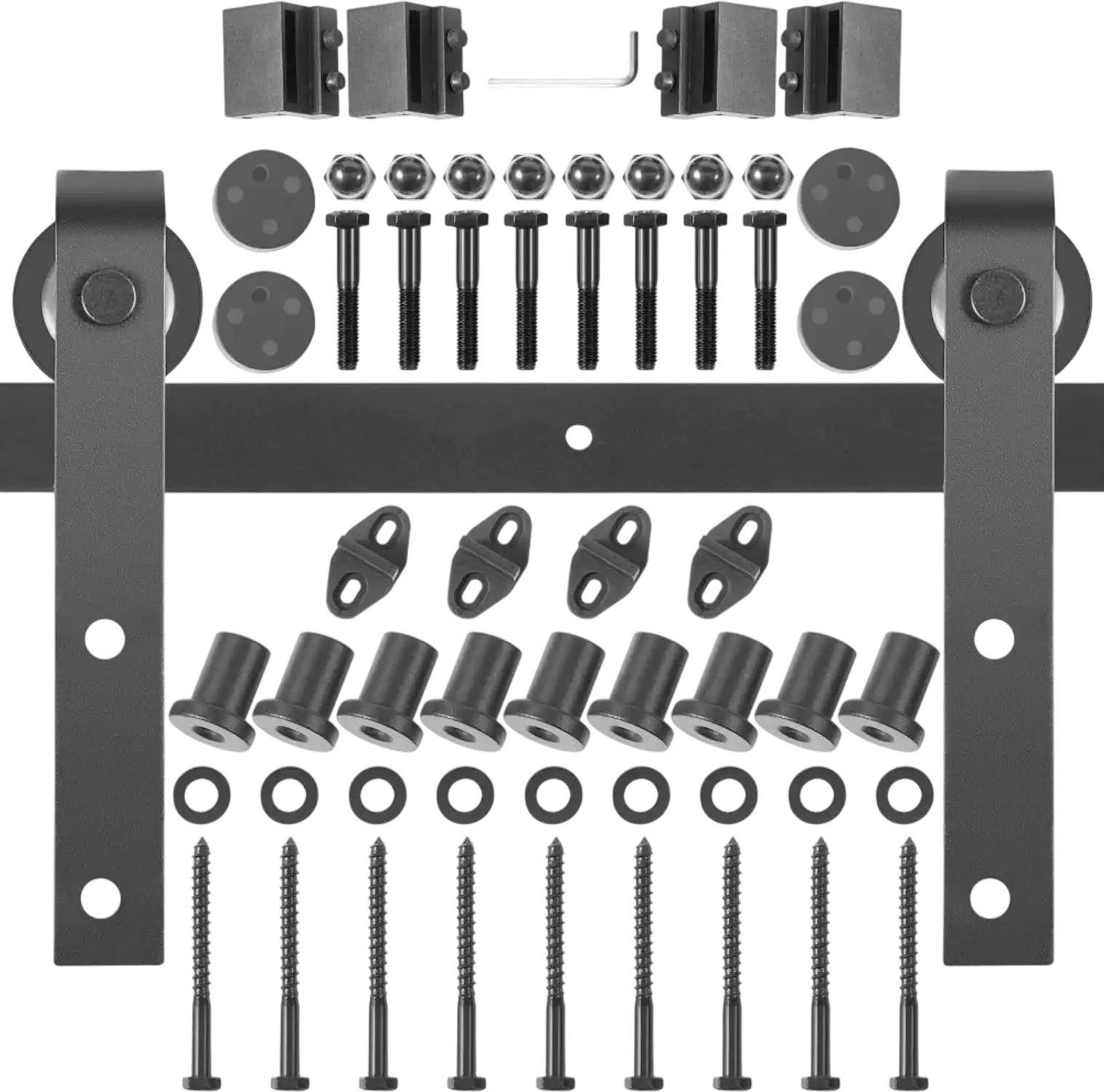 Vevor Barn Door Hardware Kit 11' Double Sliding Door Track Set New
