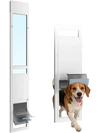 VEVOR Dog Door for Sliding Glass Door, 75 7/8" to 80 11/16" Adjustable Height, Aluminum Alloy Frame with Flap and Rotating Hinge, Lock Design, for Large-Sized Dogs, Sliding Glass Pet Doors for Renters