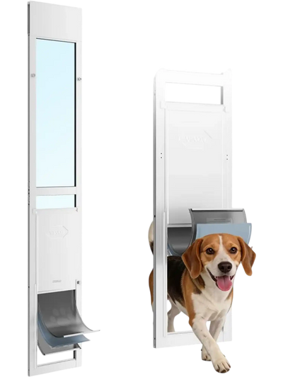 Vevor Dog Door for Sliding Glass Door Adjustable Height Aluminum Frame Large Pet Door New