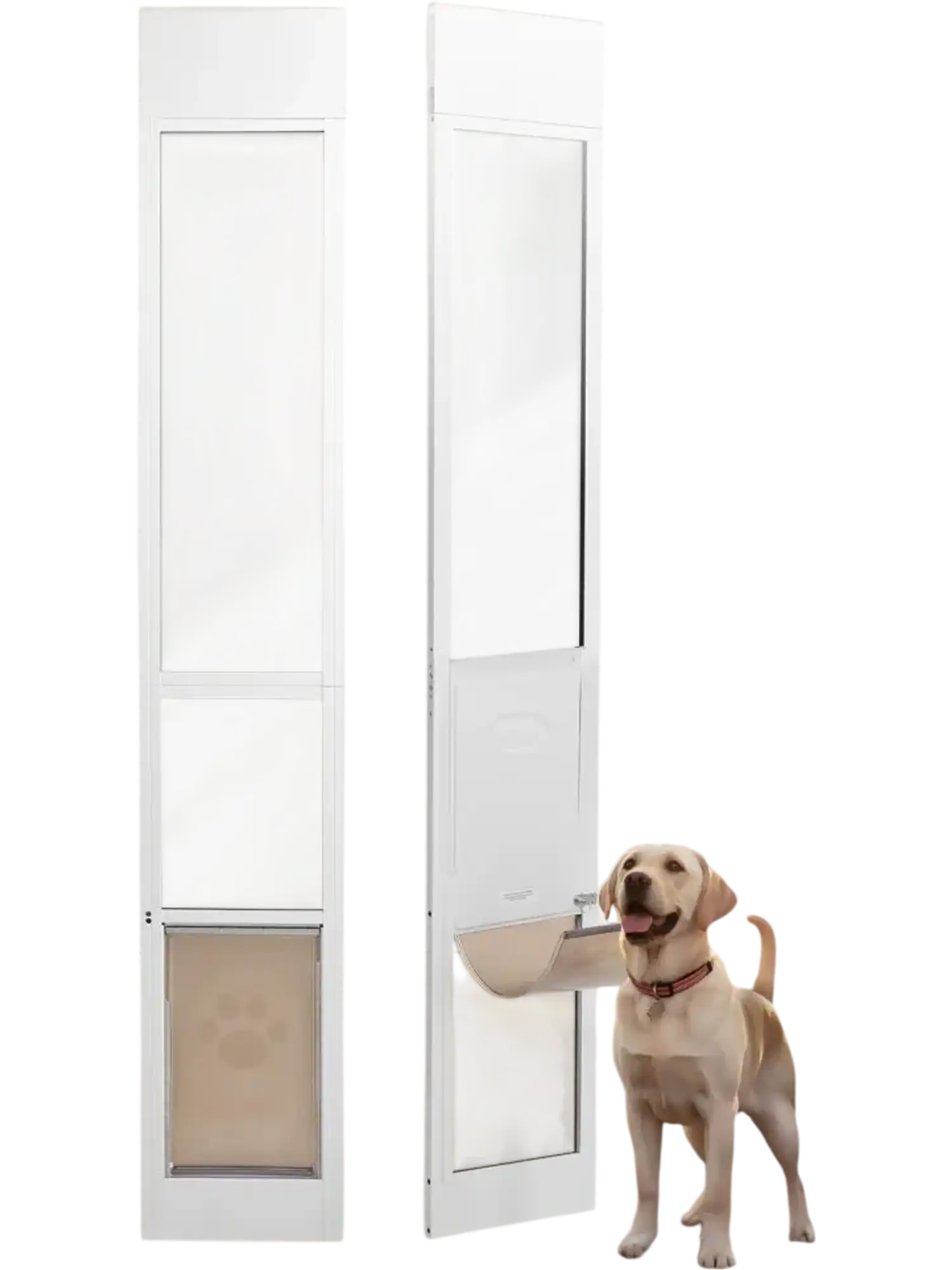 Vevor Dog Door Sliding Glass Adjustable Height Aluminum Frame Tempered Glass Pet Door New