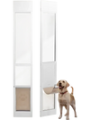 VEVOR Dog Door for Sliding Glass Door, 75 7/8"-80 11/16" Adjustable Height Doggy Door for Sliding Doors, Aluminum Frame Tempered Glass Pet Door with Hinge Structure Flap and Lock for Medium-Sized Dogs