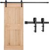 VEVOR 6FT Sliding Barn Door Hardware Kit, 330 LBS Weight Capacity, Compatible with 36 Inches Max Width & 1-3/8 to 1-3/4 Inches Thickness Single Sliding Barn Door, Durable Track & J-shape Roller, Black
