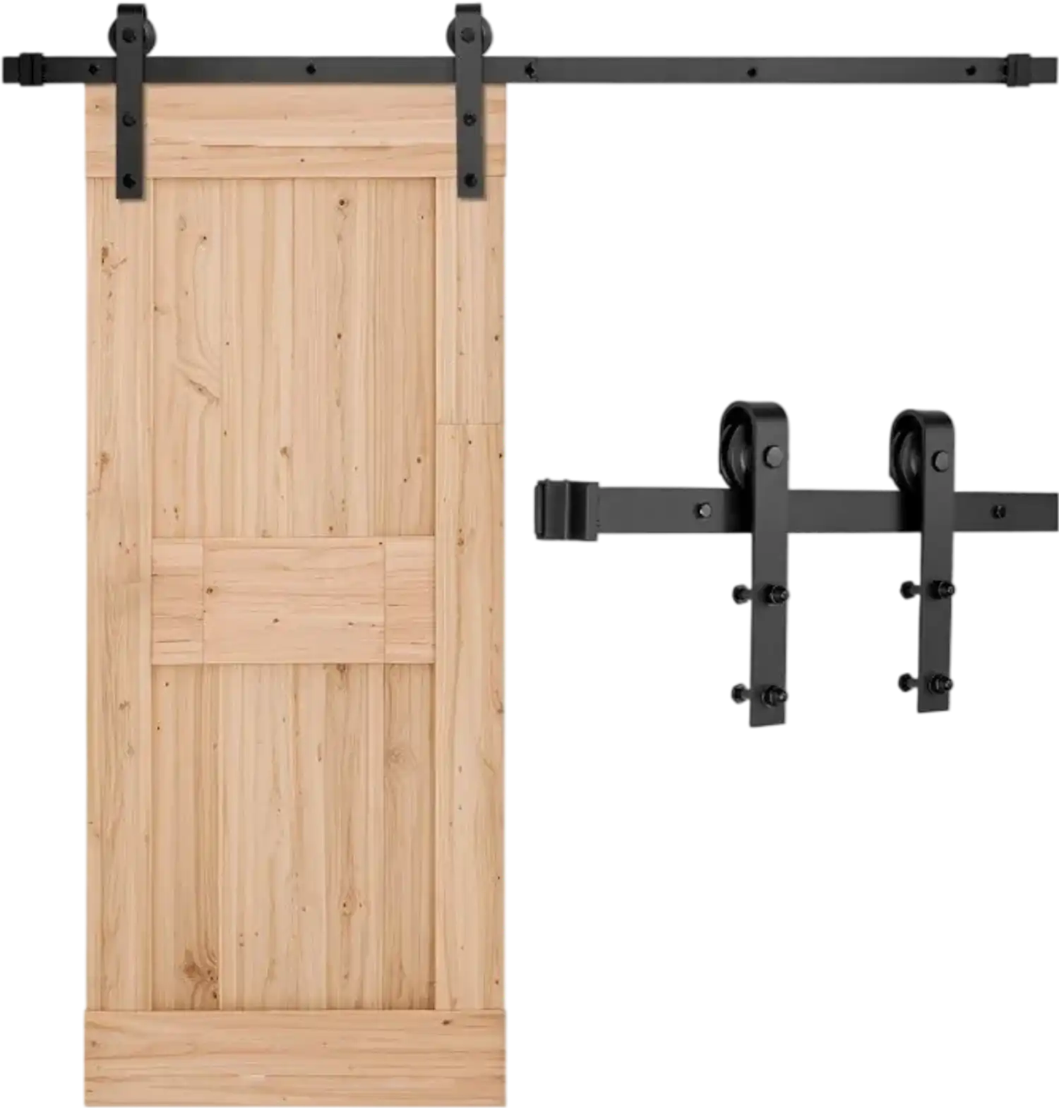 Vevor Sliding Barn Door Hardware Kit 5' Black Single Door New