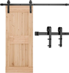 VEVOR 5FT Sliding Barn Door Hardware Kit, 330 LBS Weight Capacity, Compatible with 30 Inches Max Width & 1-3/8 to 1-3/4 Inches Thickness Single Sliding Barn Door, Durable Track & J-shape Roller,Black