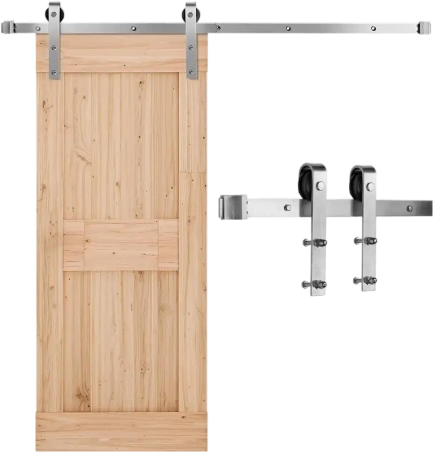 Vevor Sliding Barn Door Hardware Kit 5' Single Door Matte Silver New