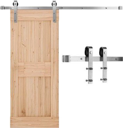 Vevor Sliding Barn Door Hardware Kit 5' Single Door Matte Silver New