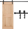VEVOR 6.6FT Sliding Barn Door Hardware Kit, 330 LBS Weight Capacity, Compatible with 36-40 Inches Width & 1-3/8 to 1-3/4 Inches Thickness Single Sliding Barn Door, Durable Track & J-shape Roller Black