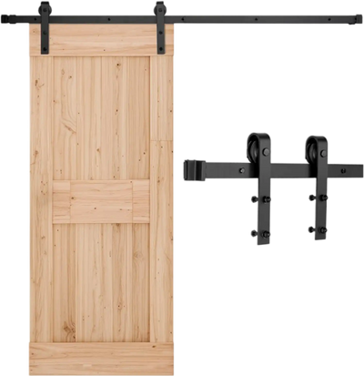 Vevor Sliding Barn Door Hardware Kit 6.6' Black New