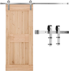 VEVOR 6FT Sliding Barn Door Hardware Kit, 330 LBS Weight Capacity, Compatible with 36 Inches Max Width & 1-3/8 to 1-3/4 Inches Thickness Single Sliding Barn Door, Durable Track & J-shape Roller Silver