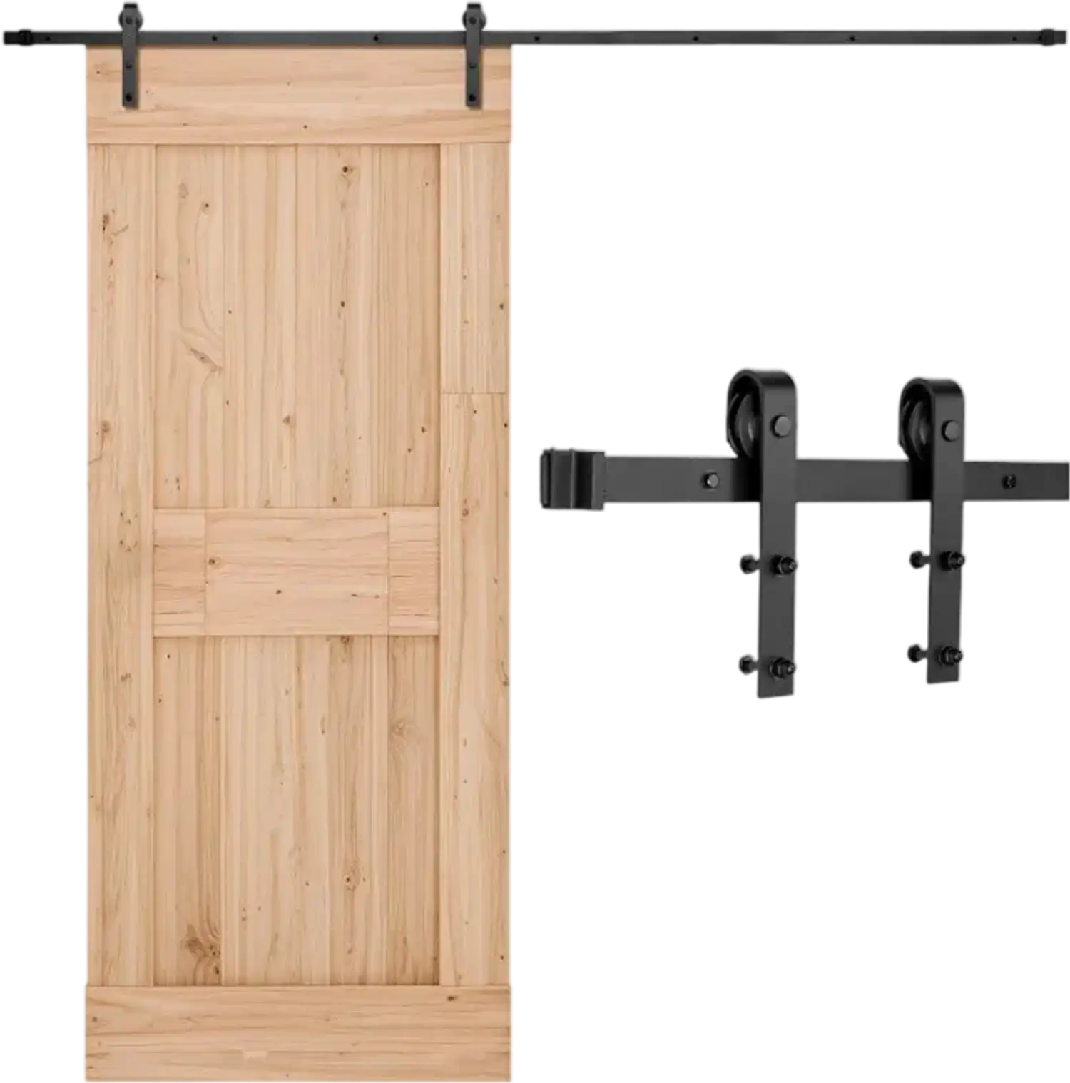 Vevor Sliding Barn Door Hardware Kit 10' J-Shape Single Door Black New