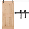 VEVOR 10FT Sliding Barn Door Hardware Kit, 330 LBS Weight Capacity, Compatible with 60 Inches Max Width & 1-3/8 to 1-3/4 Inches Thickness Single Sliding Barn Door, Durable Track & J-shape Roller,Black