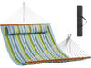 VEVOR Double Quilted Fabric Hammock, 12 FT Double Hammock with Hardwood Spreader Bars, 2 Person Quilted Hammock with Detachable Pillow and Chains for Camping Outdoor Patio Yard Beach, 480 lbs Capacity