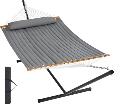 Vevor Hammock Two-Person Quilted Fabric Hammock with Stand 480 lbs New