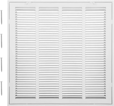 VEVOR Return Air Filter Grille, Fits W20 x H20 Inch Duct Opening, Filter Not Included, Return Air Vent Cover for Wall, Powder-Coated Steel Return Air Grill Detachable Face/Door for 1 inch Filters
